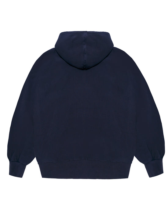 LATE CHECKOUT Navy Zipper Hoodie