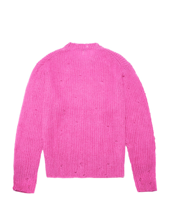 LATE CHECKOUT Pink Distressed Mohair Jumper