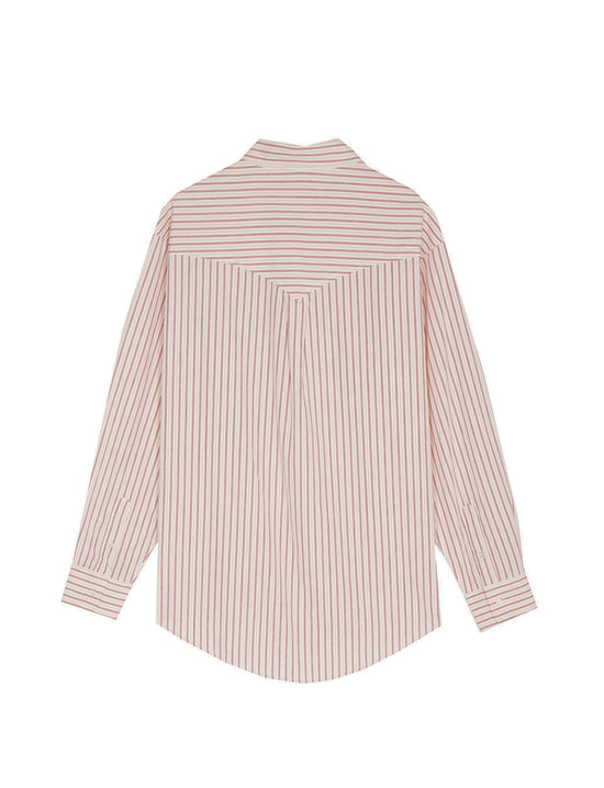 LATE CHECKOUT WHITE/PINK STRIPED FLAG WESTERN SHIRT