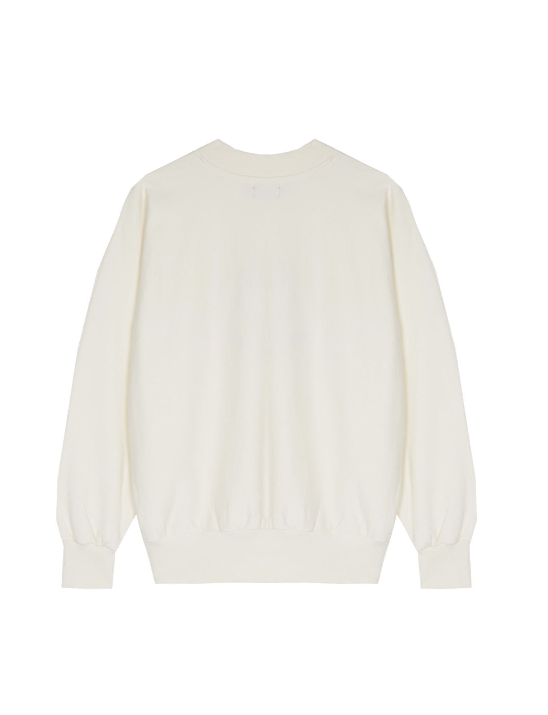 LATE CHECKOUT WHITE/RED SCRIPT CREWNECK SWEATSHIRT