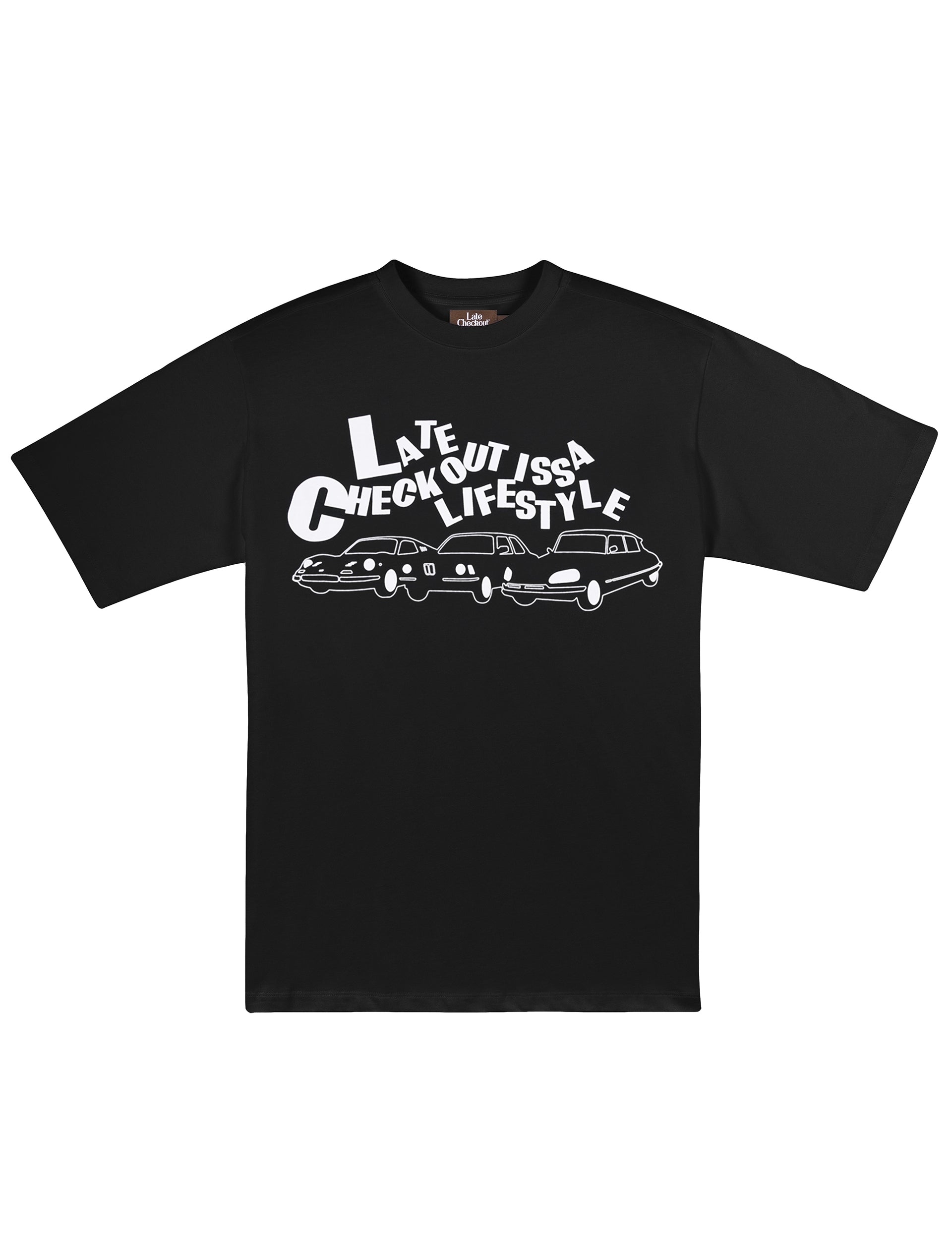 LATE CHECKOUT PARKING TEE BLACK