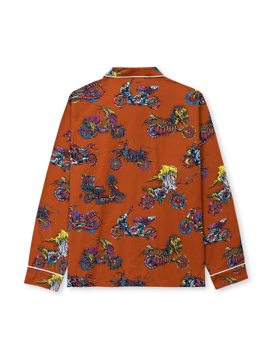 BRAIN DEAD MOTO PAJAMA TOP - MULTI