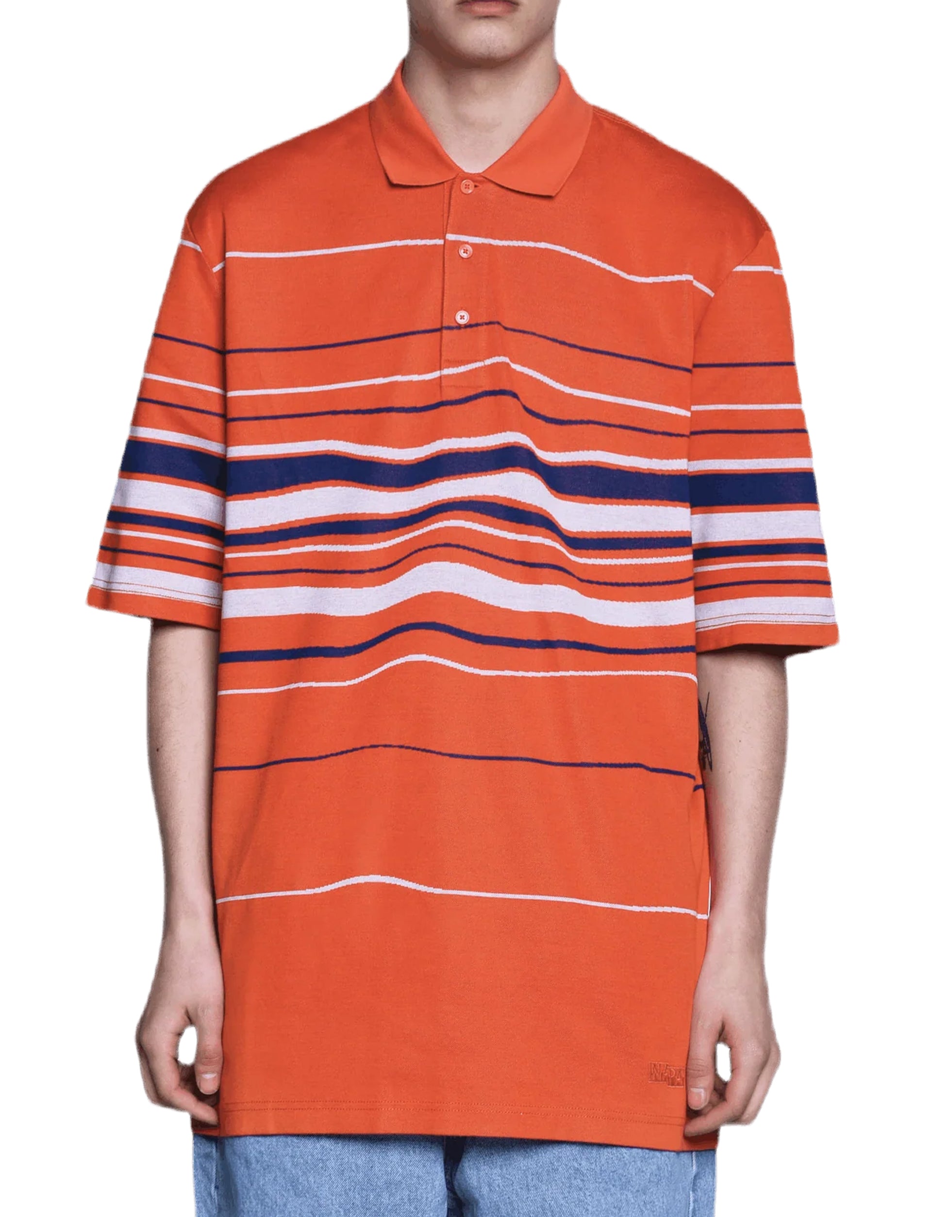 NAPA BY MARTINE ROSE STRIPE OVERSIZED POLO