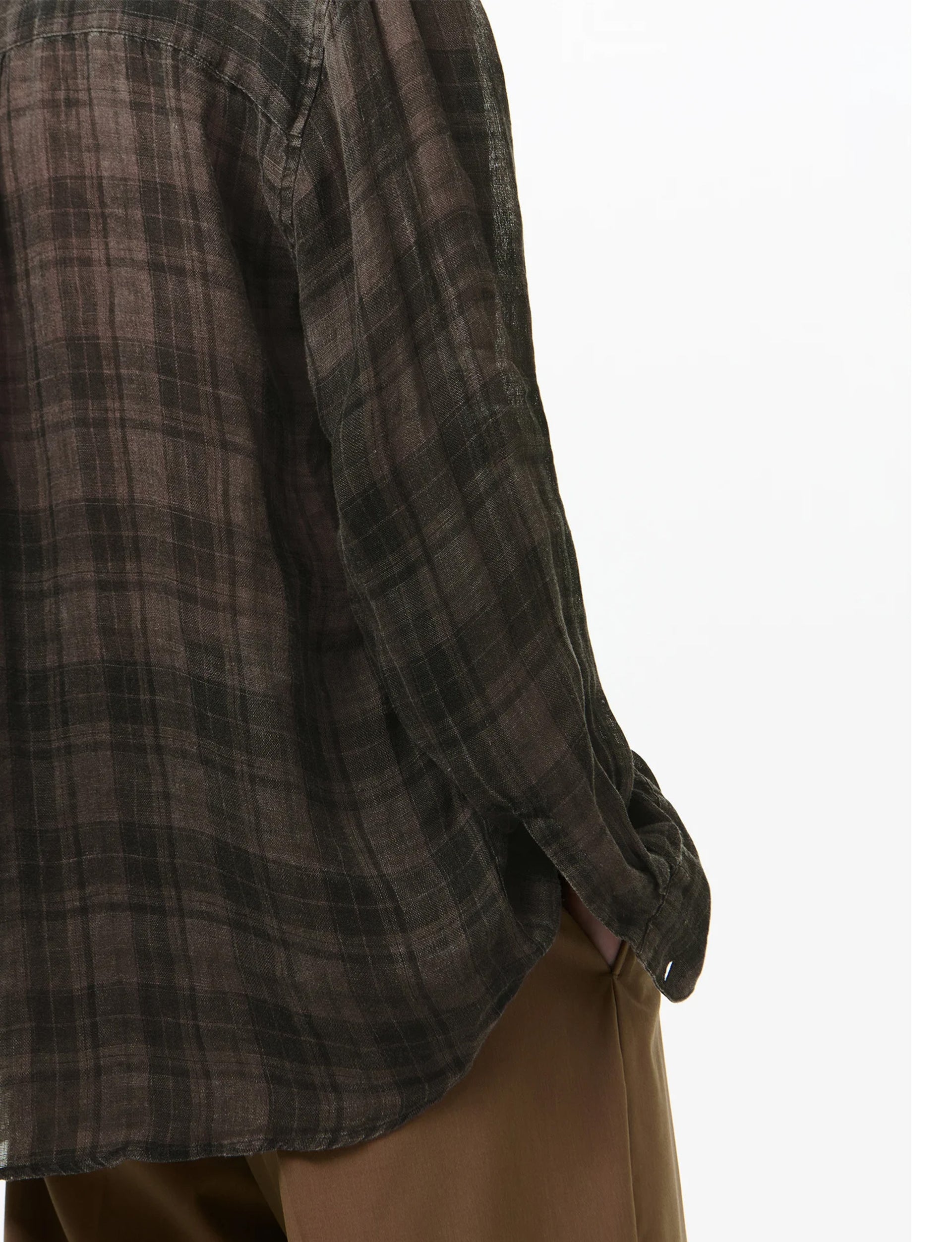 OUR LEGACY ABOVE SHIRT Penumbra Check Sheercoat Linen
