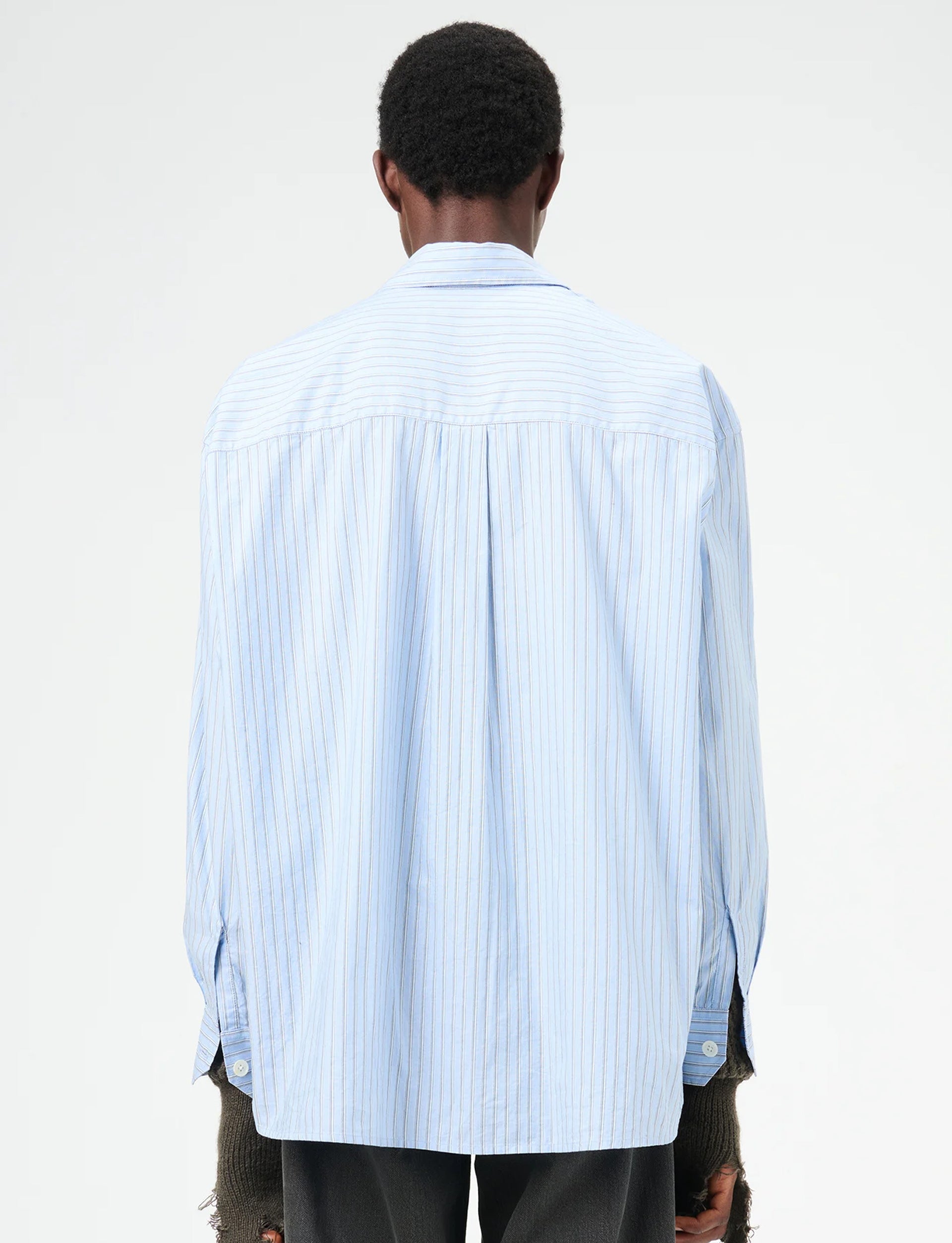 OUR LEGACY BORROWED SHIRT SHIRT Big Ddd Stripe Oxford blue