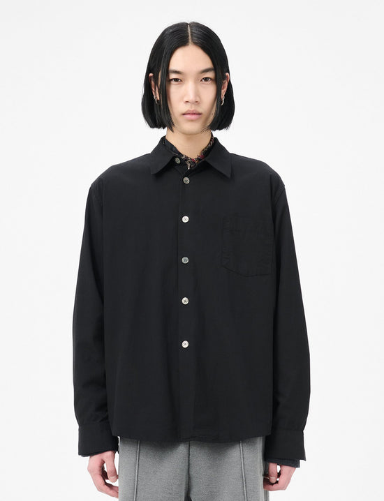 OUR LEGACY BEYOND SHIRT Black Casual Liquid Poplin