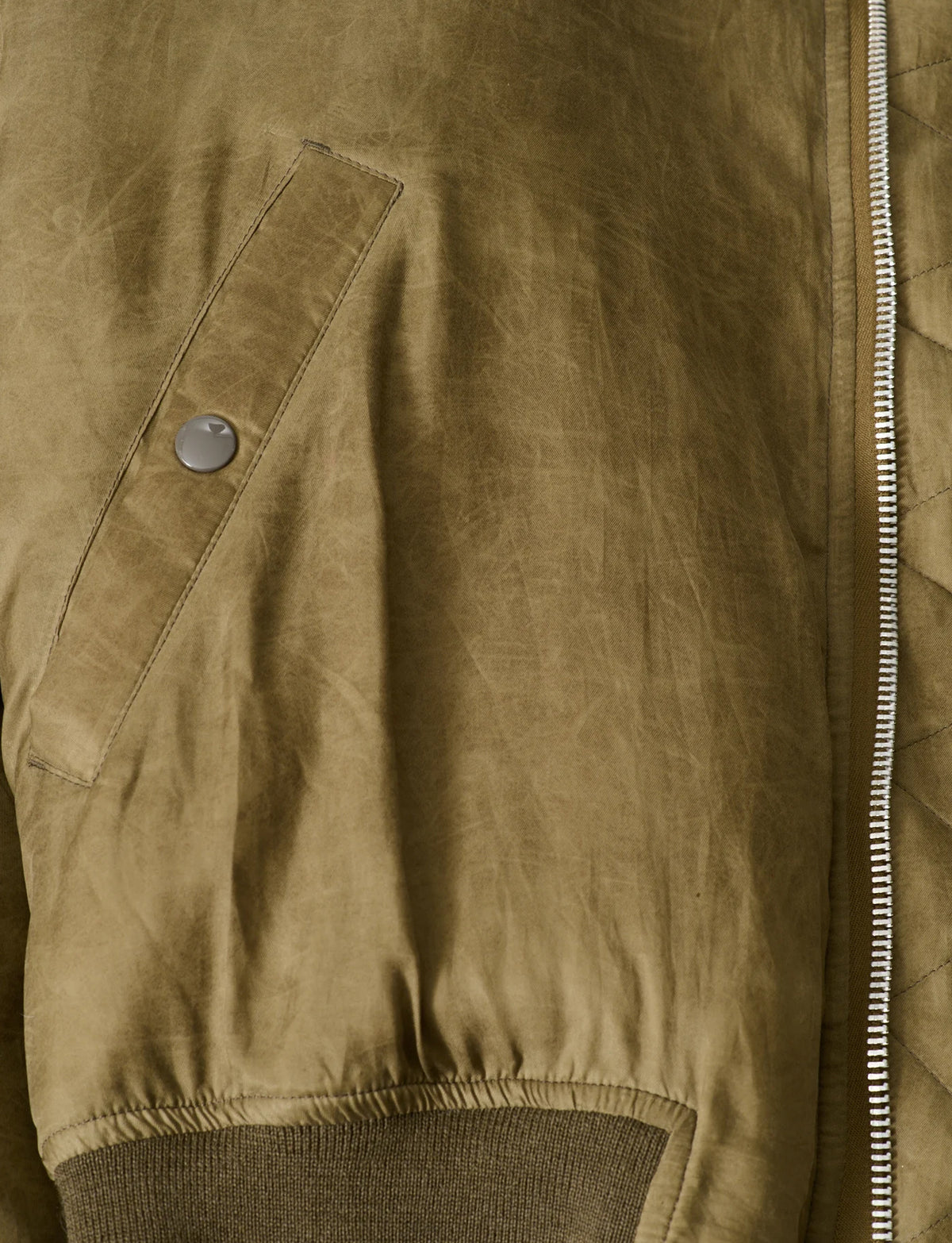 OUR LEGACY BOMBER Marsh Khaki Wax Dipped Cupro