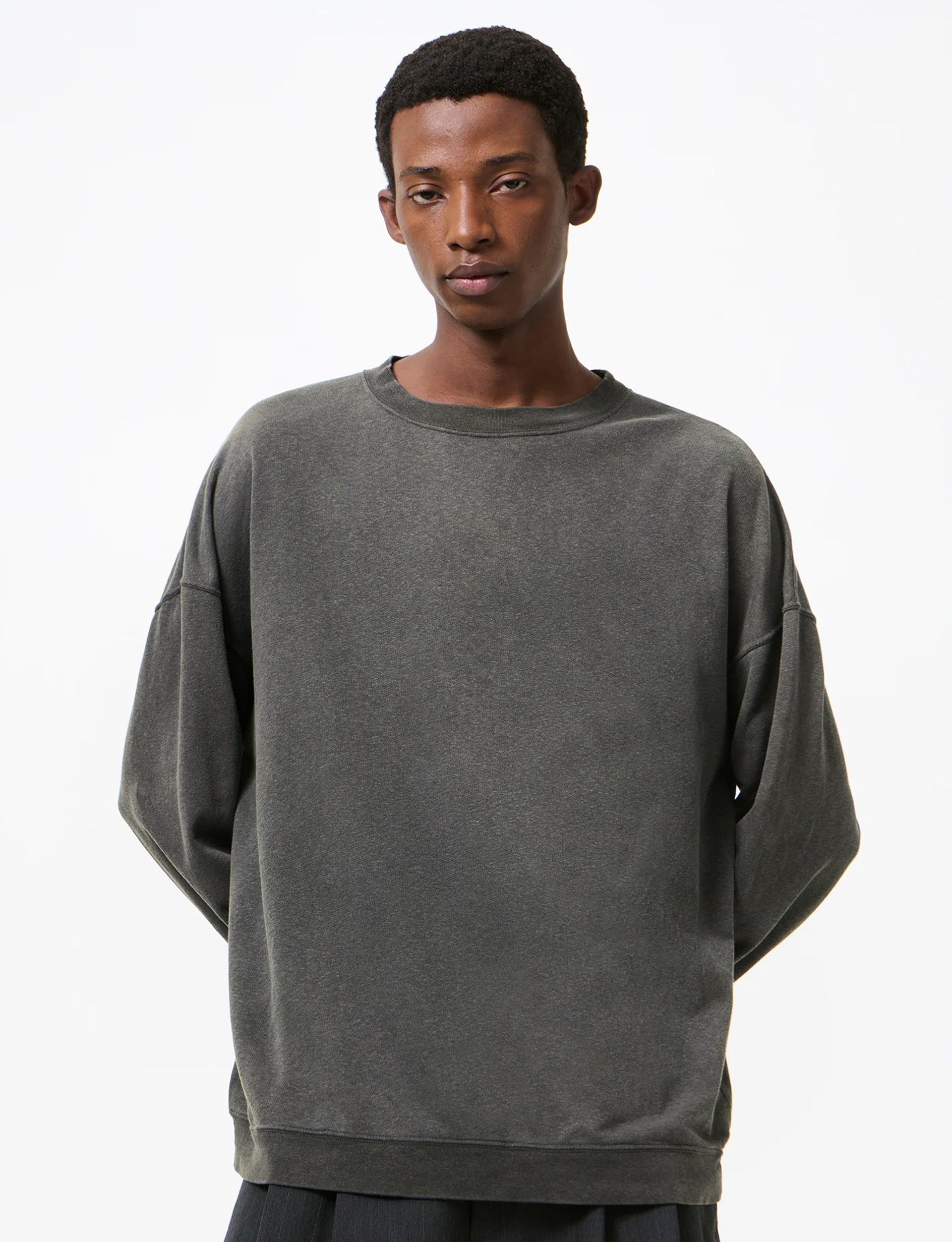 OUR LEGACY SLACK SWEATSHIRT Washed Black Rogue Loopback