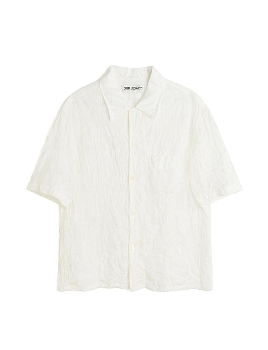 OUR LEGACY HEUSEN SHIRT SHORTSLEEVE White Flower Embroidery