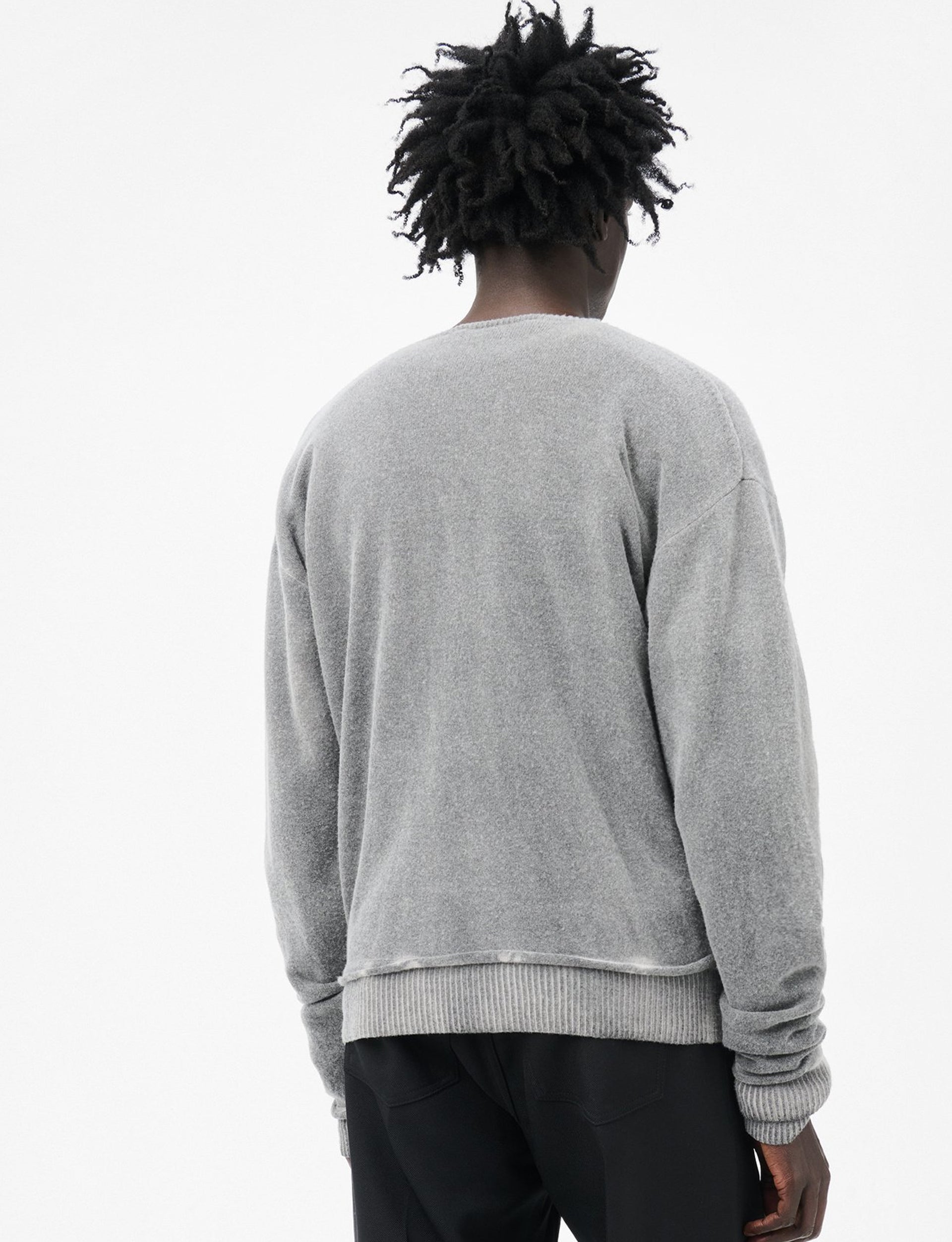OUR LEGACY PARALLEL CARDIGAN Grey Spray Dye Cherub Wool