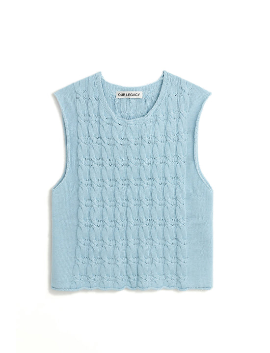 OUR LEGACY PLEASER TANK Natural Dye Sky Dry Cotton