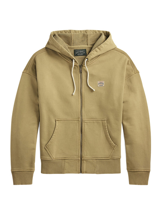 POLO RALPH LAUREN KNIT-FULL ZIP-SWEATSHIRT MONTANA KHAKI