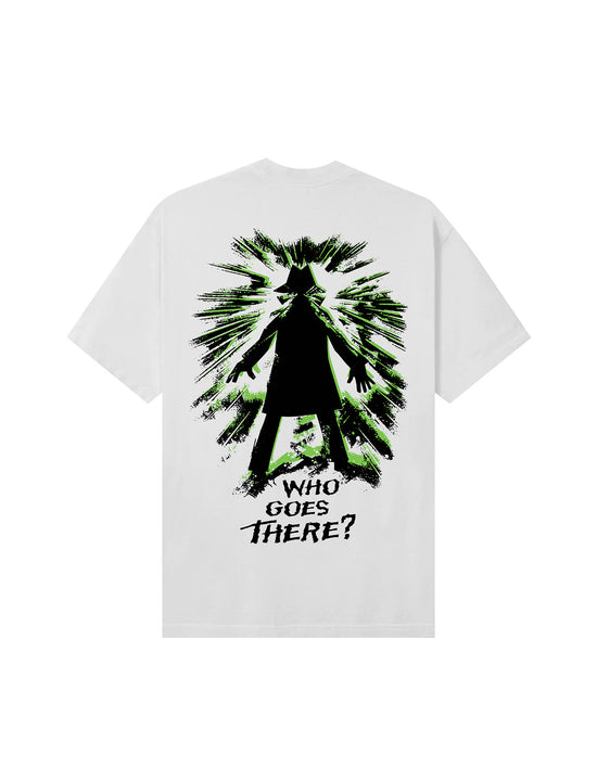 REAL BAD MAN WHO GOES THERE SS TEE (ORGANIC) WHITE