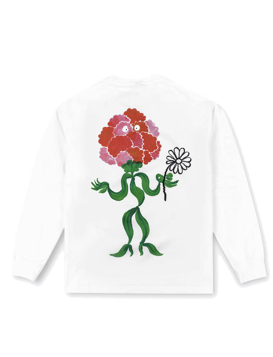 RECEPTION CLOTHING L/S TEE B-FLOWER WHITE