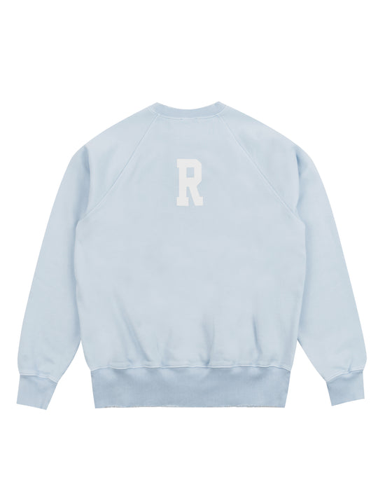 RECEPTION CLOTHING RAGLAN SWEAT RARE G.DYED ICE BLUE