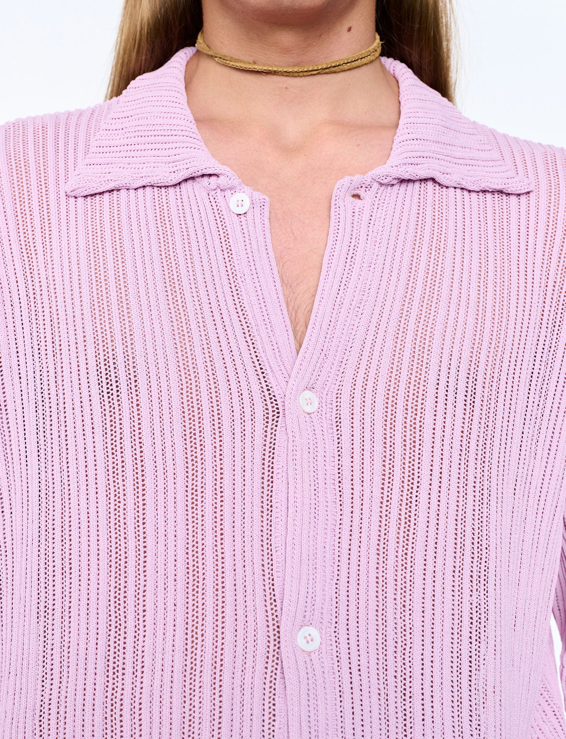 SÉFR JULIAN SHIRT LAVENDER MESH