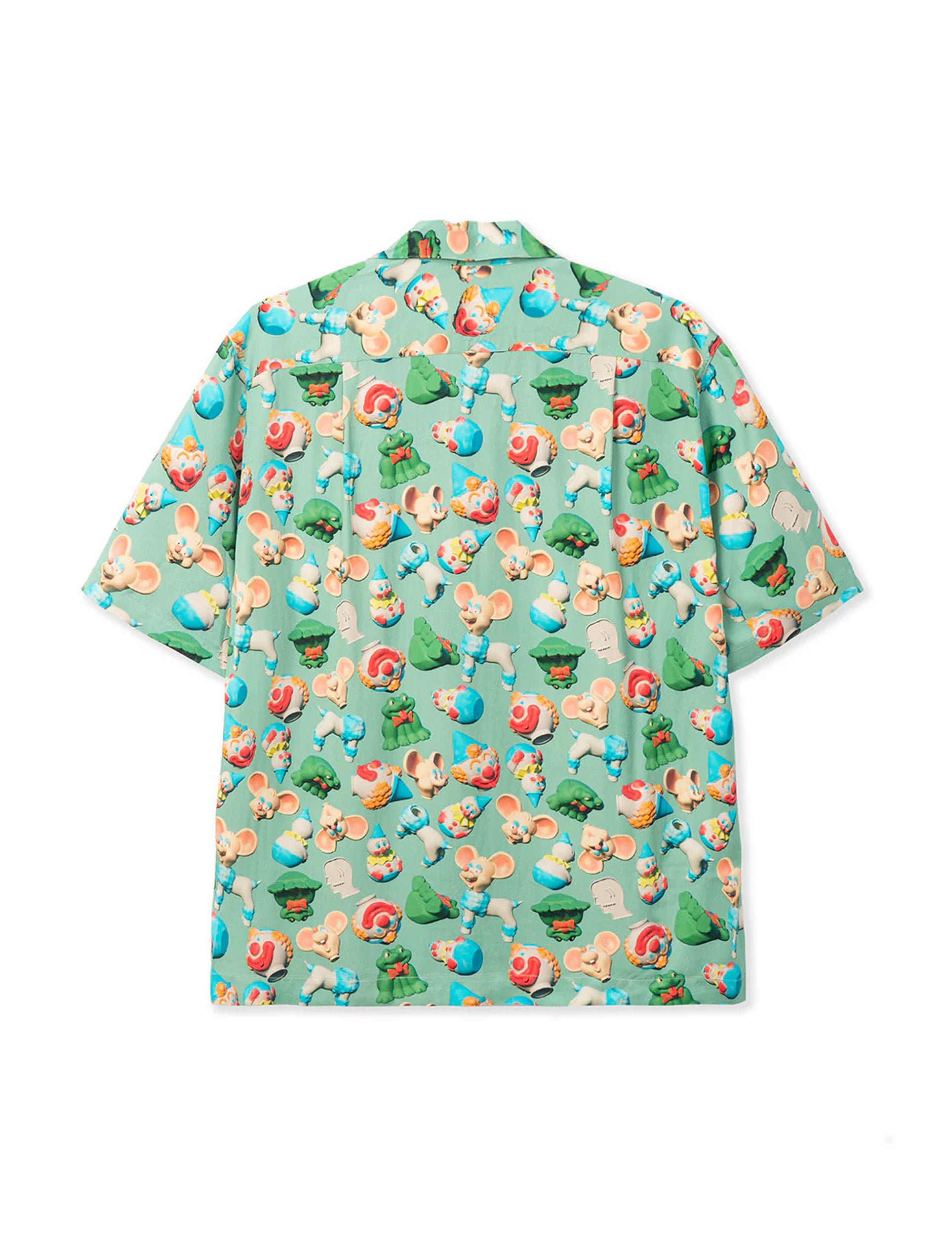 BRAIN DEAD STEVE SMITH 3D TOY BOX SHORT SLEEVE HAWAIIAN SHIRT - SEAFOAM