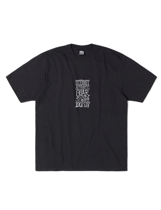 STÜSSY AUTHENTIC GEAR TEE PIGMENT DYED FADED BLACK