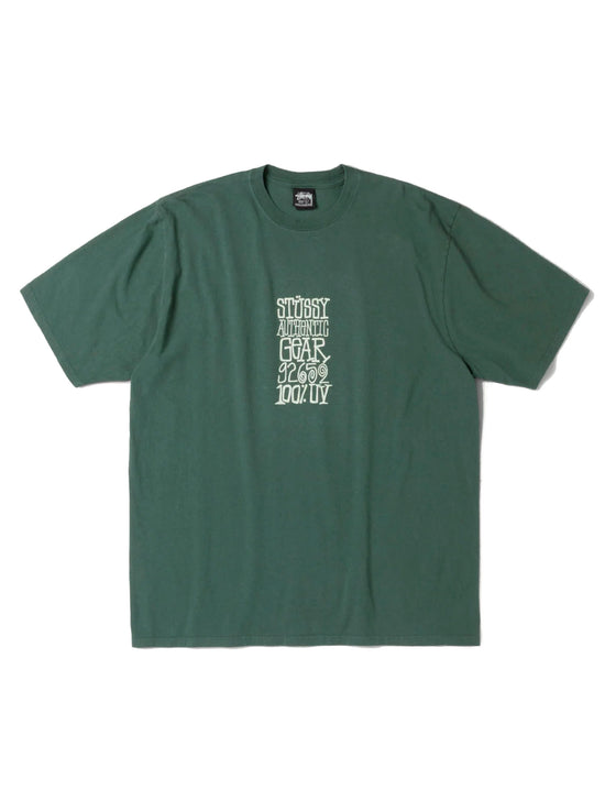 STÜSSY AUTHENTIC GEAR TEE PIGMENT DYED PINE