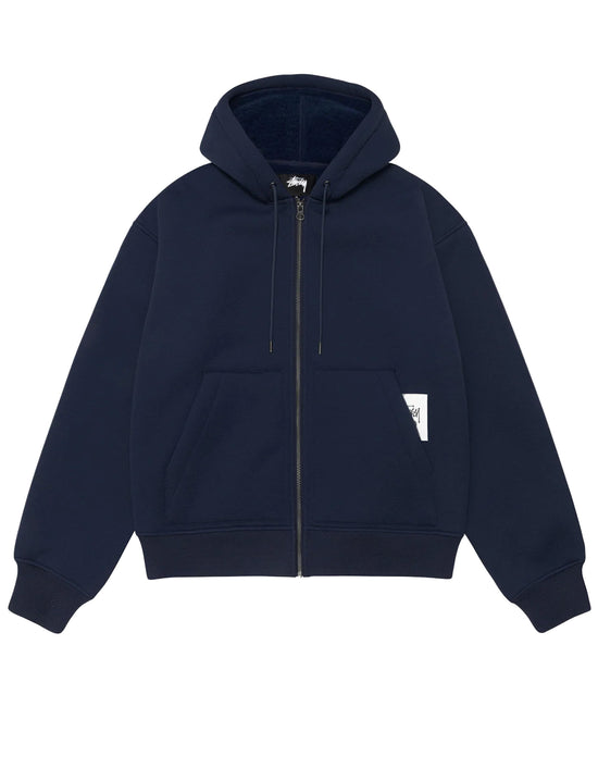 STÜSSY BONDED SHERPA HOODIE NAVY
