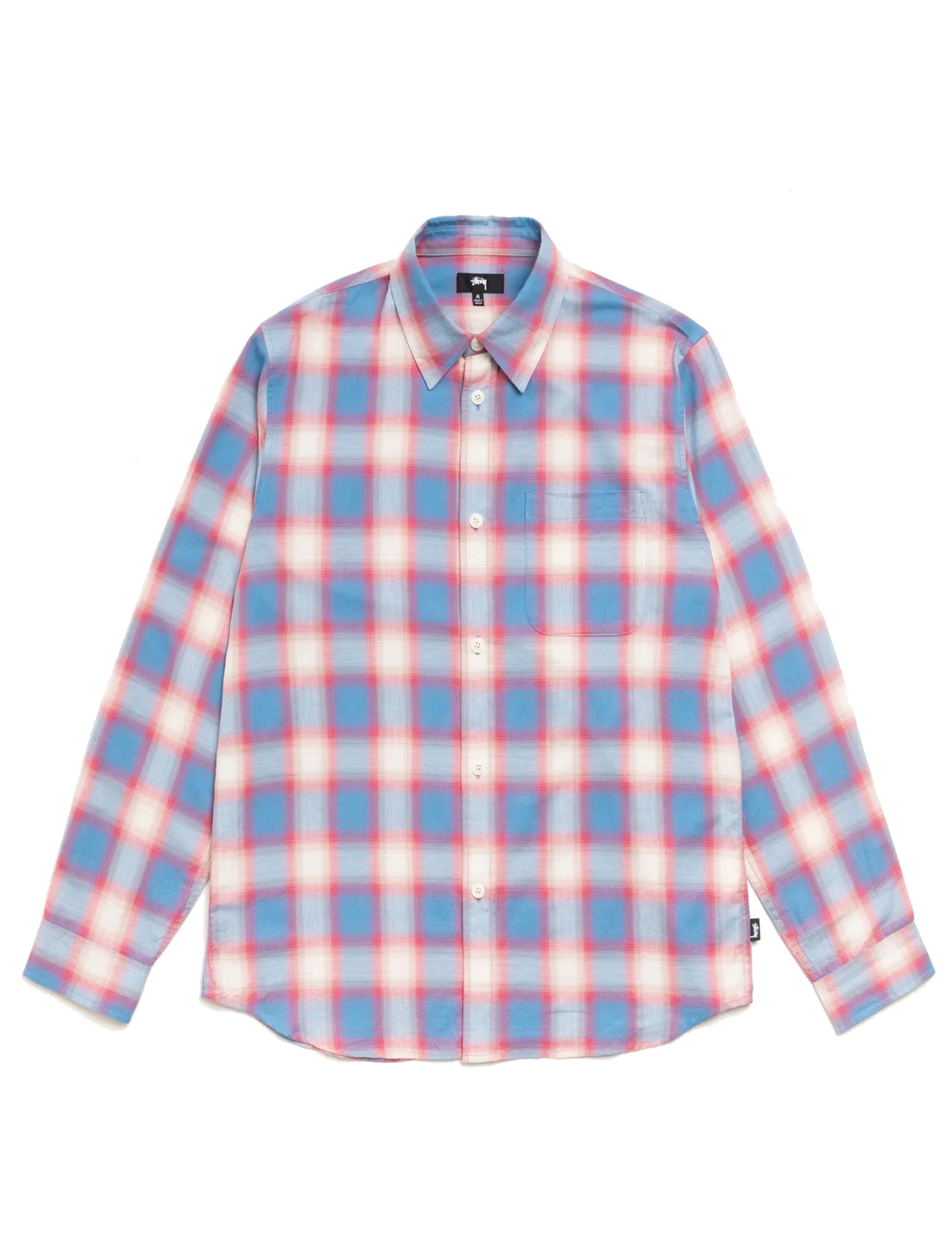 STÜSSY Beach Ombre Plaid Shirt BLUE