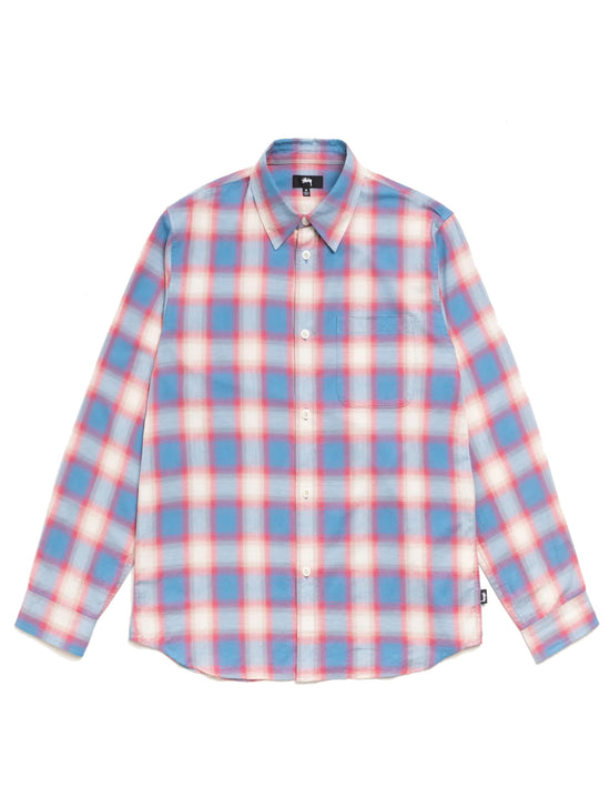 STÜSSY Beach Ombre Plaid Shirt BLUE