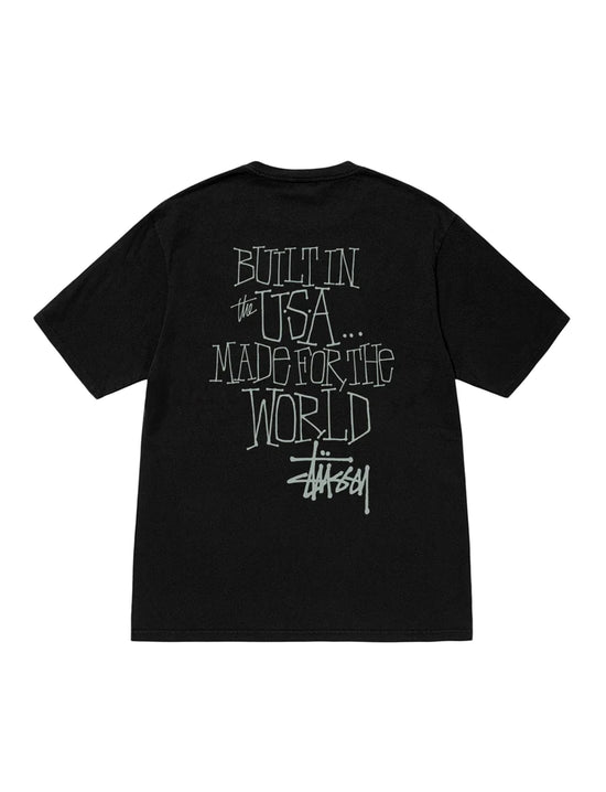 STÜSSY Built In Usa Pig. Dyed Tee BLACK