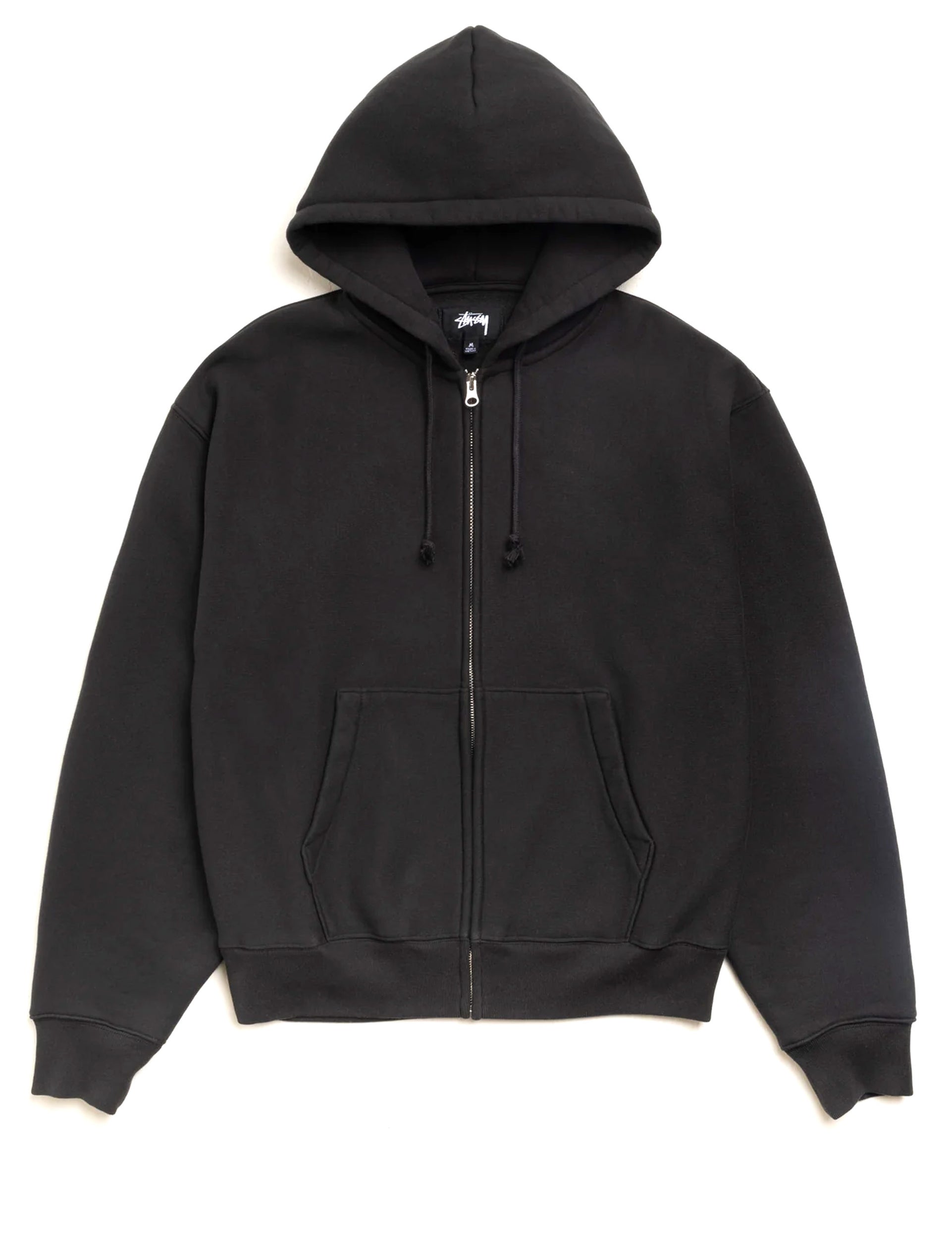 STÜSSY Cursive Applique Zip Hood BLACK
