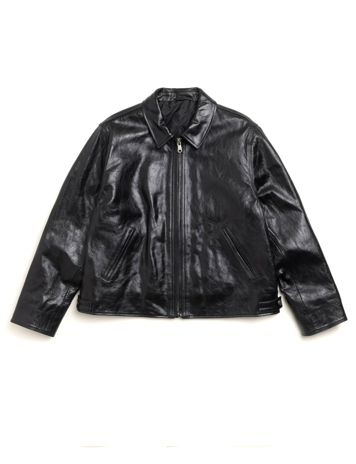 STÜSSY GARAGE JACKET LEATHER BLACK