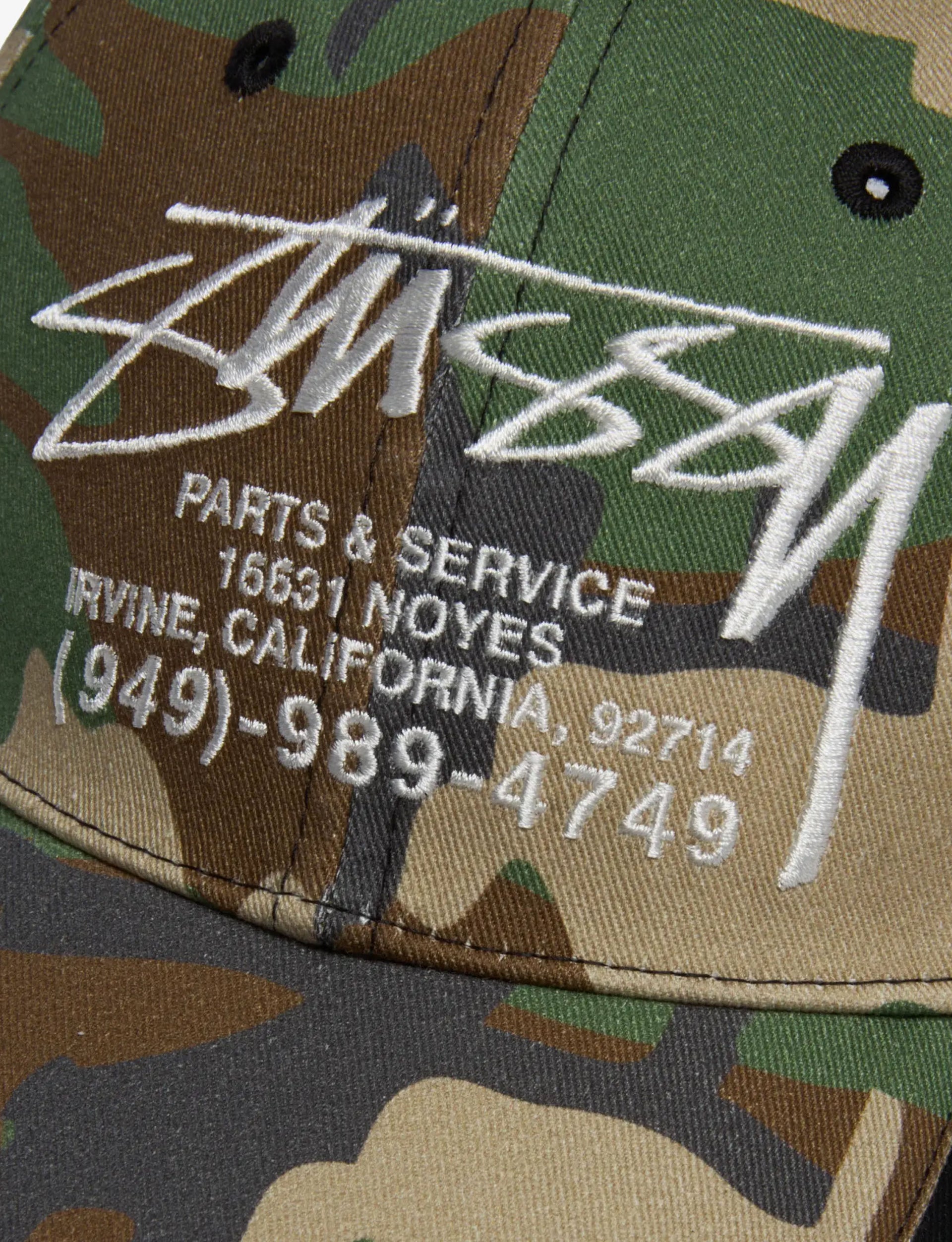 STÜSSY Lp Service Mesh Strapback Cap CAMO