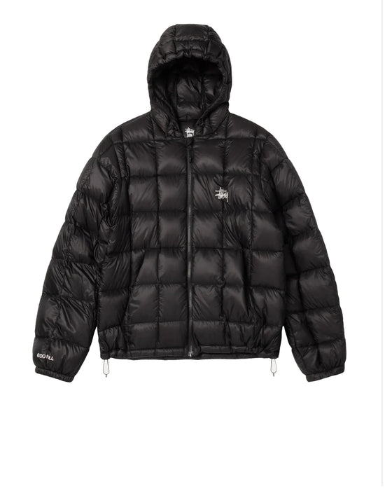 STÜSSY MIDWEIGHT HOODED PUFFER BLACK