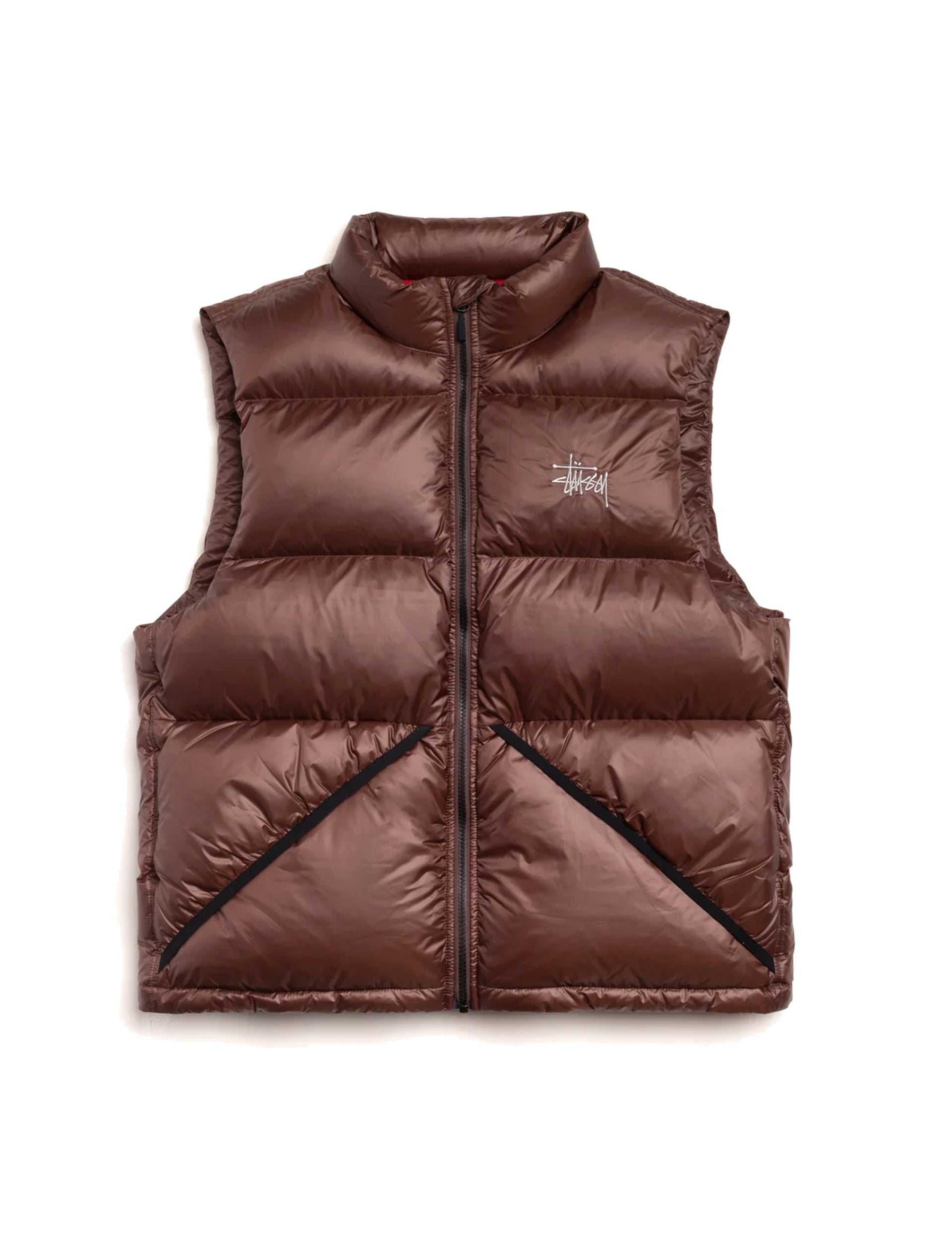 STÜSSY Micro Ripstop Down Vest Brown