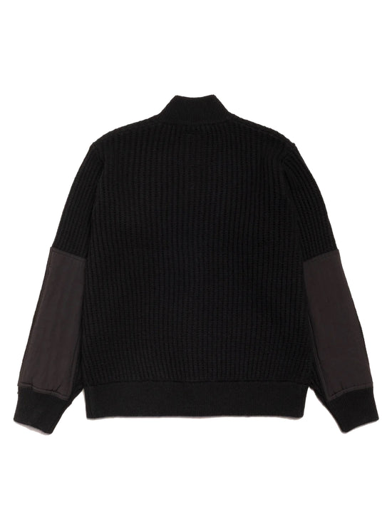 STÜSSY Military Patch Zip Sweater Black