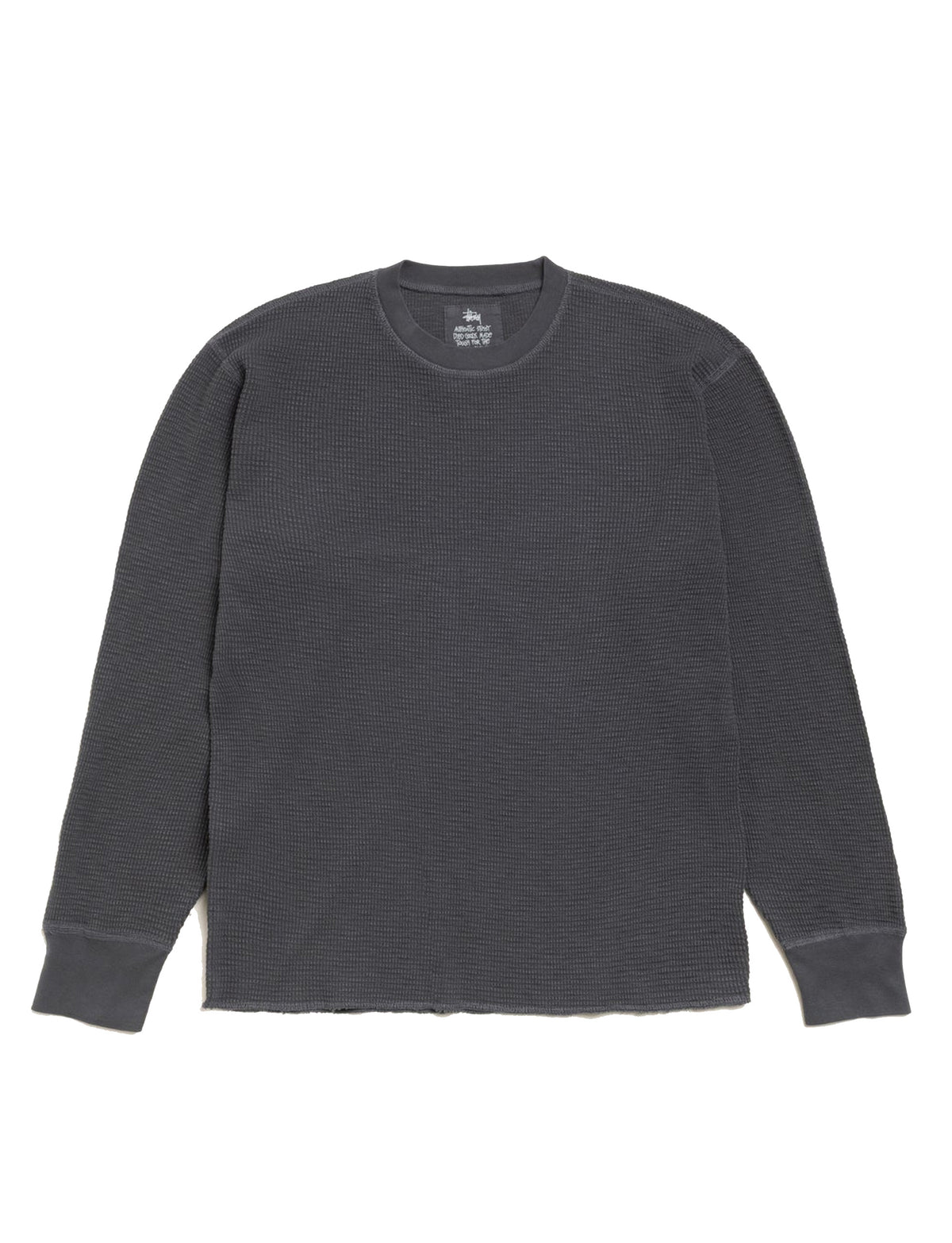 STÜSSY PIGMENT DYED LS THERMAL FADEDE BLACK