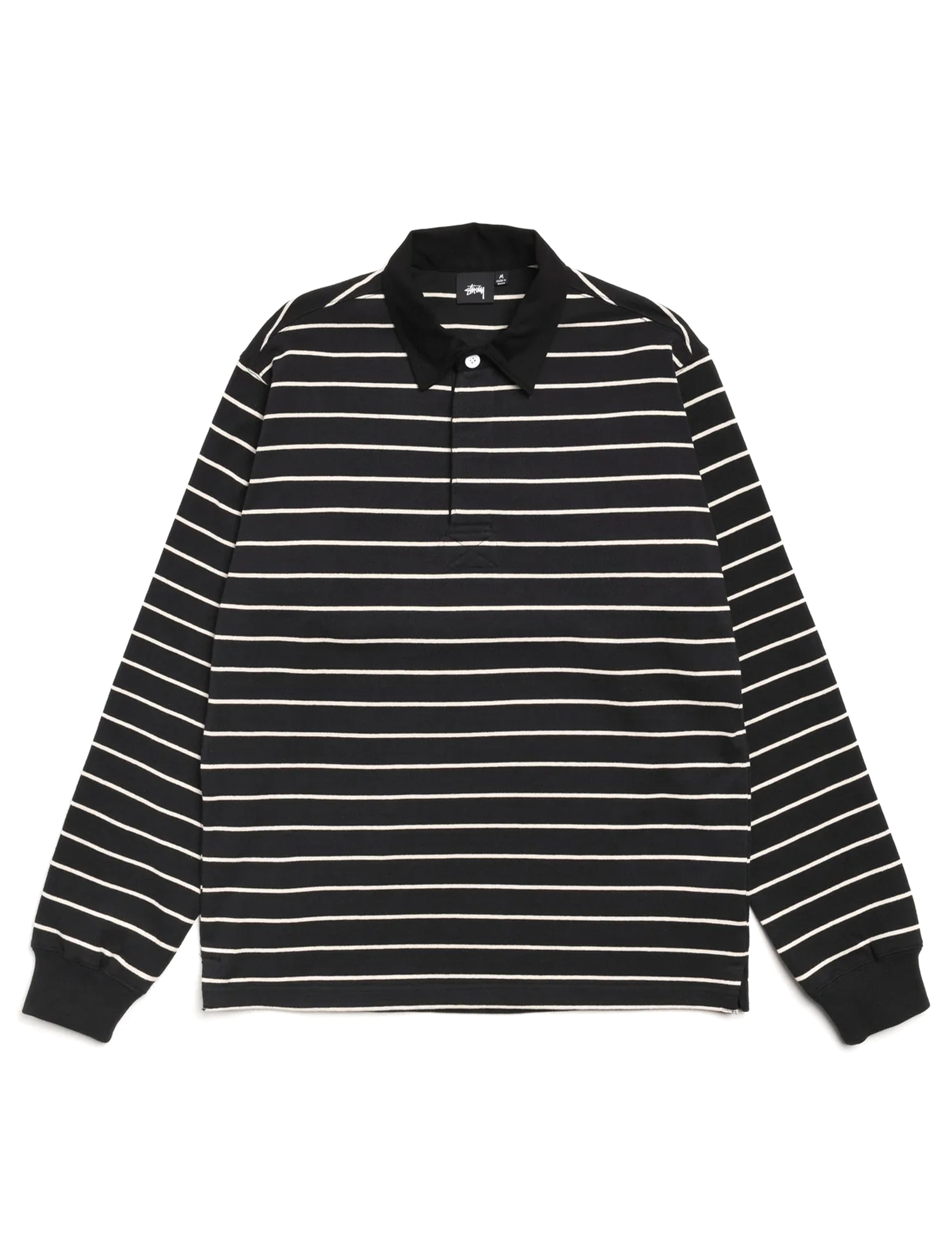 STÜSSY Pin Striped Rugby BLACK
