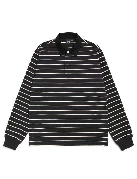 STÜSSY Pin Striped Rugby BLACK