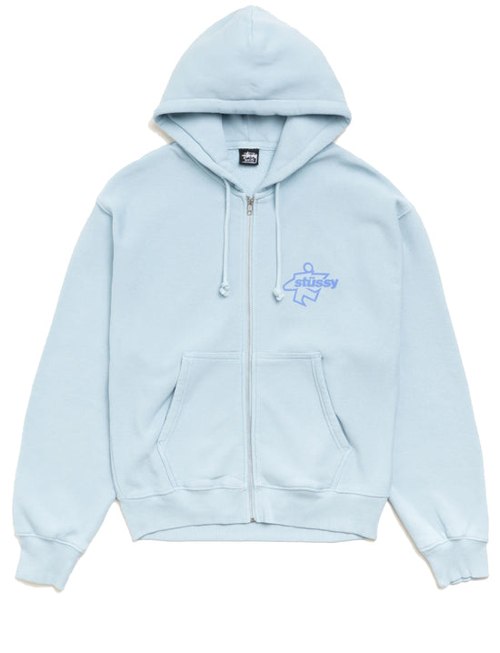 STÜSSY SURF SIZE ZIP HOODIE SKY BLUE