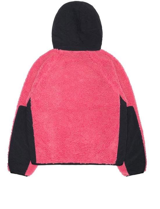 STÜSSY Sherpa Paneled Hooded Jacket Pink