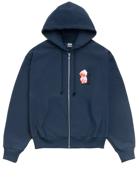 STÜSSY Tall Dice Zip Hood NAVY