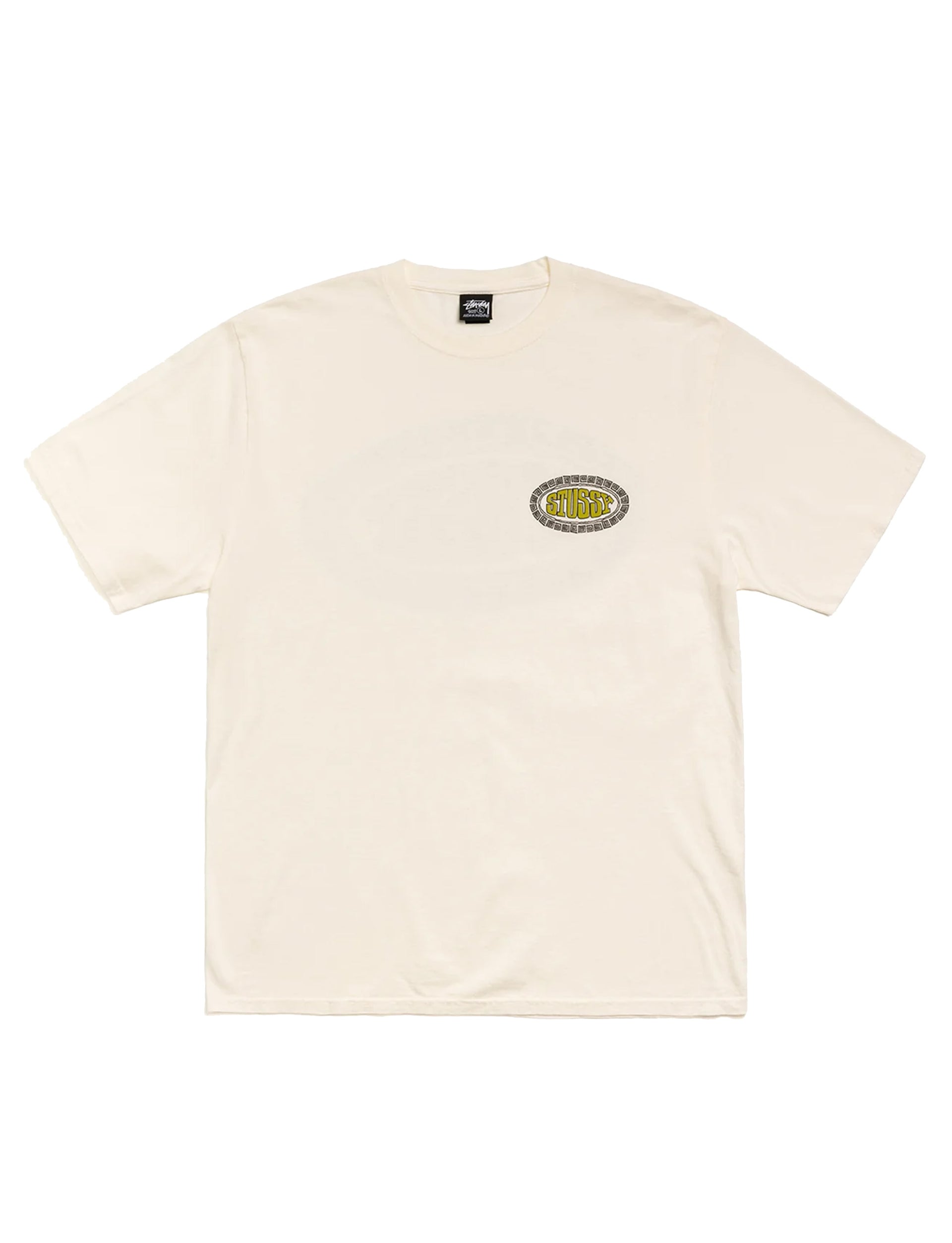 STÜSSY Tile Oval Pig. Dyed Tee Natural