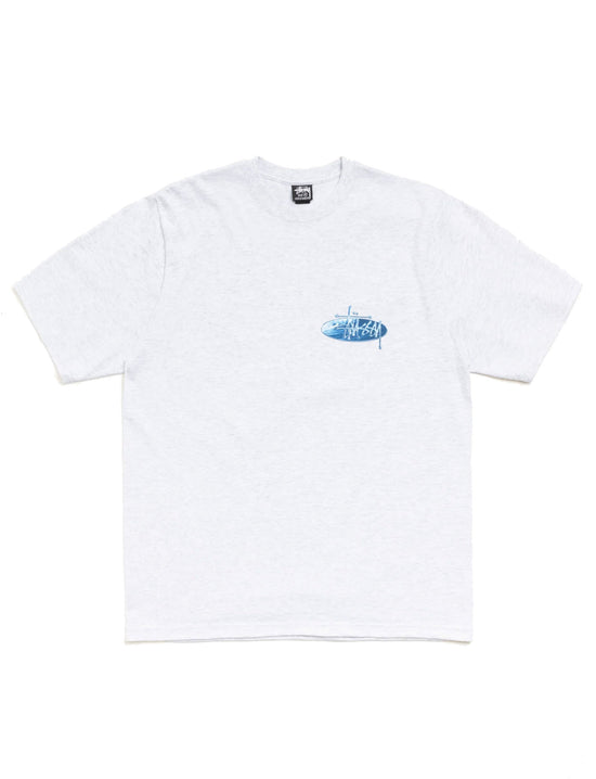 STÜSSY WAVE OVAL TEE ash heather
