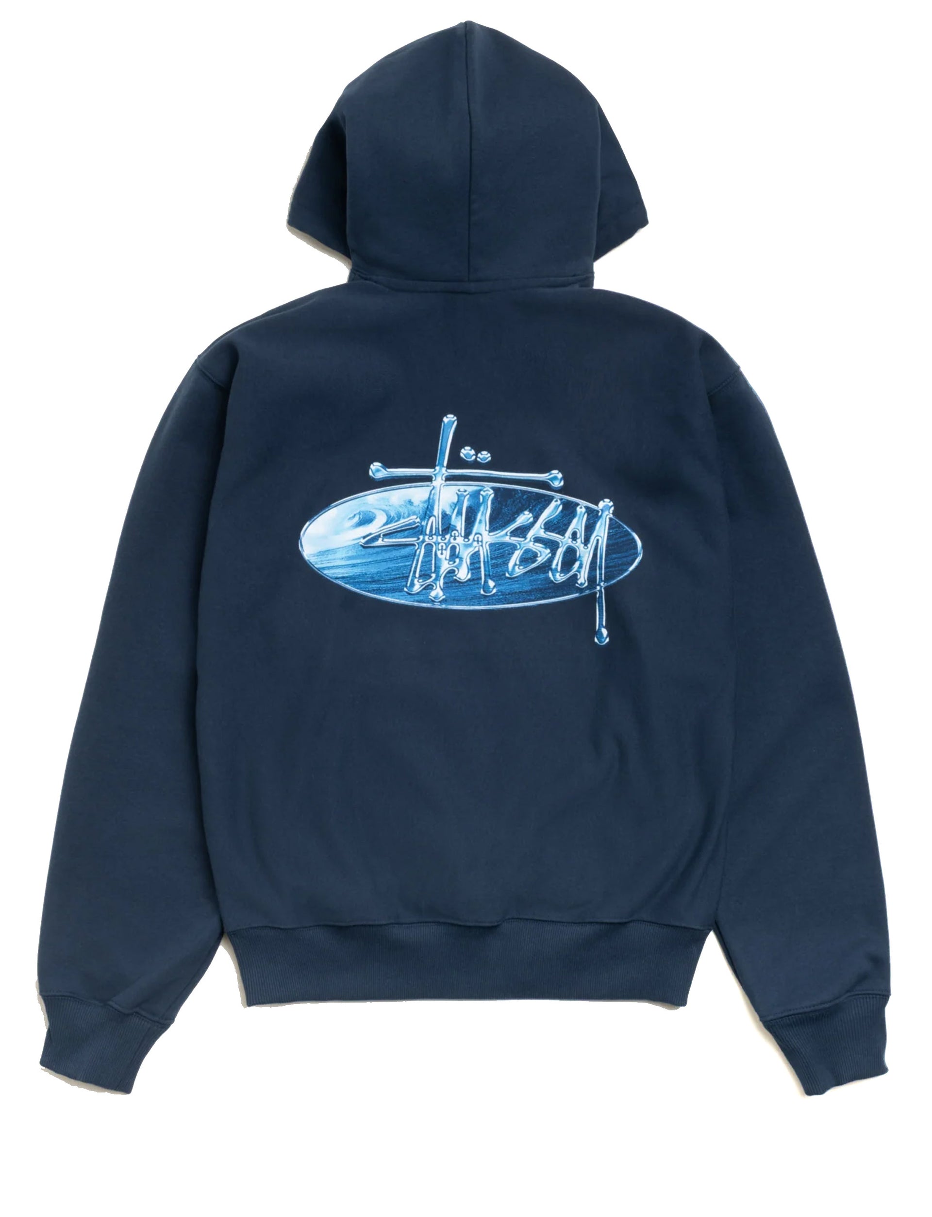 STÜSSY Wave Oval Hood NAVY