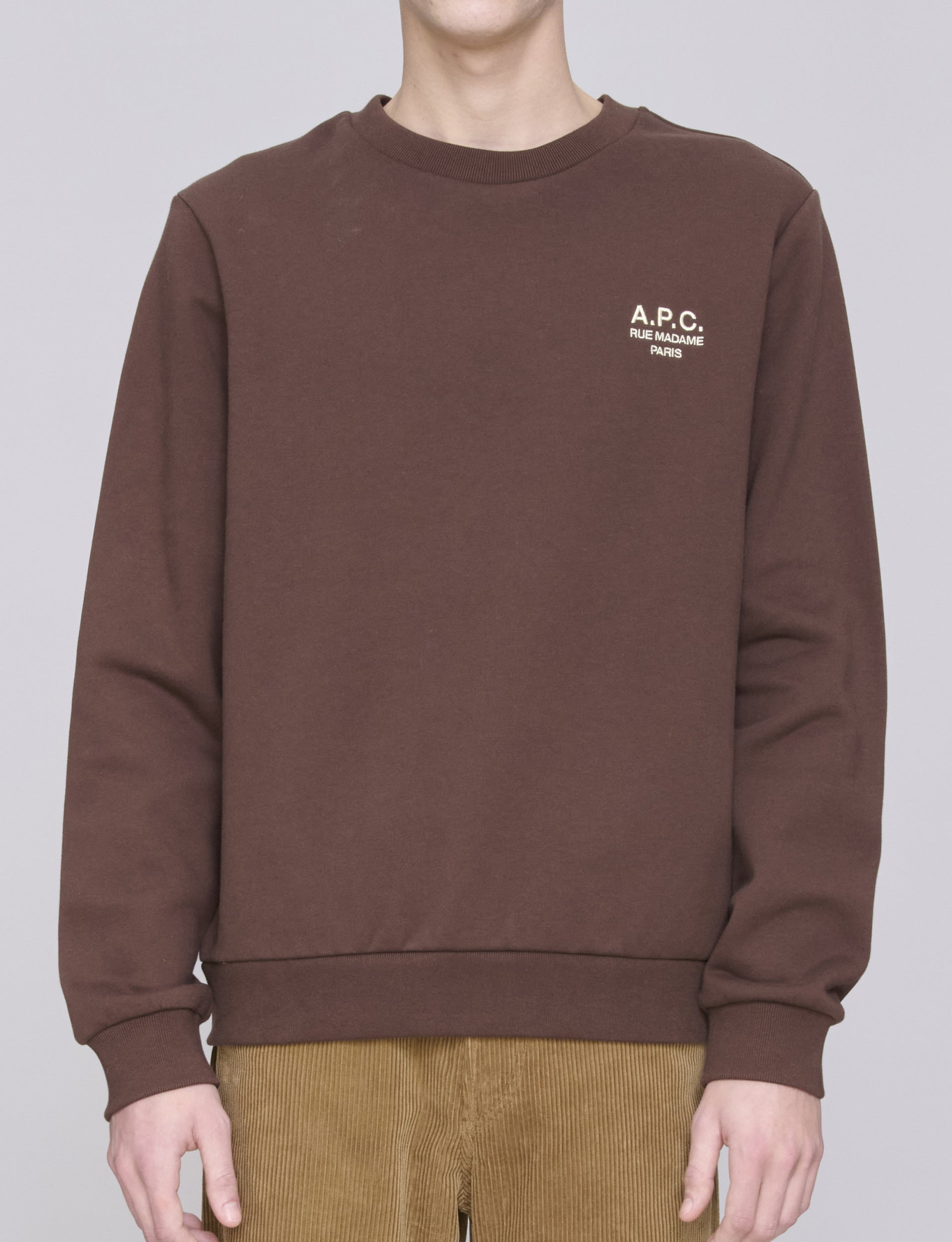 A.P.C. SWEAT STANDARD RUE MADAME ECRU BROWN