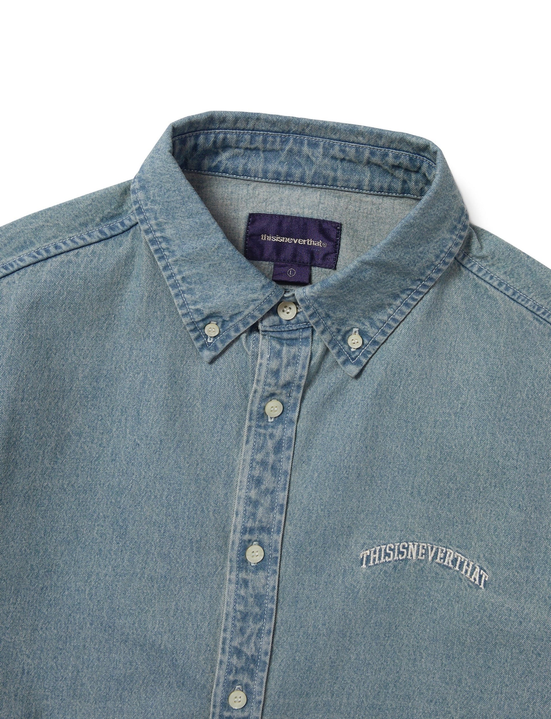 THISISNEVERTHAT Washed Denim Shirt BLUE