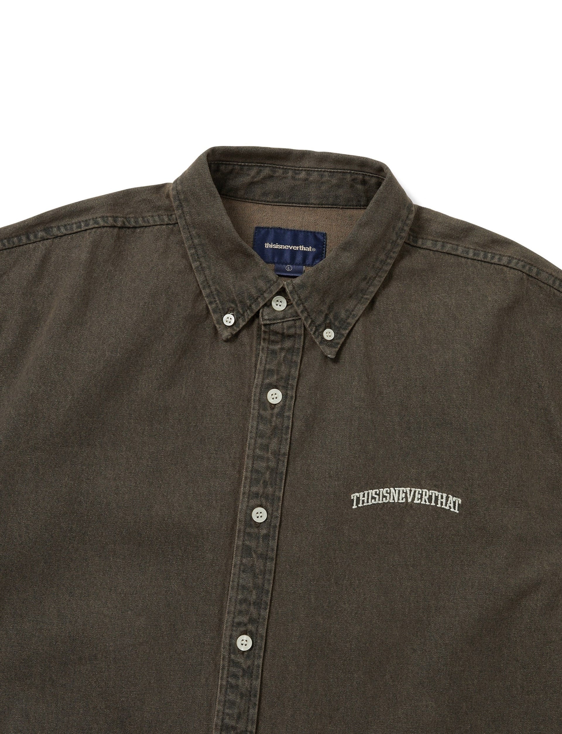 THISISNEVERTHAT Washed Denim Shirt BROWN