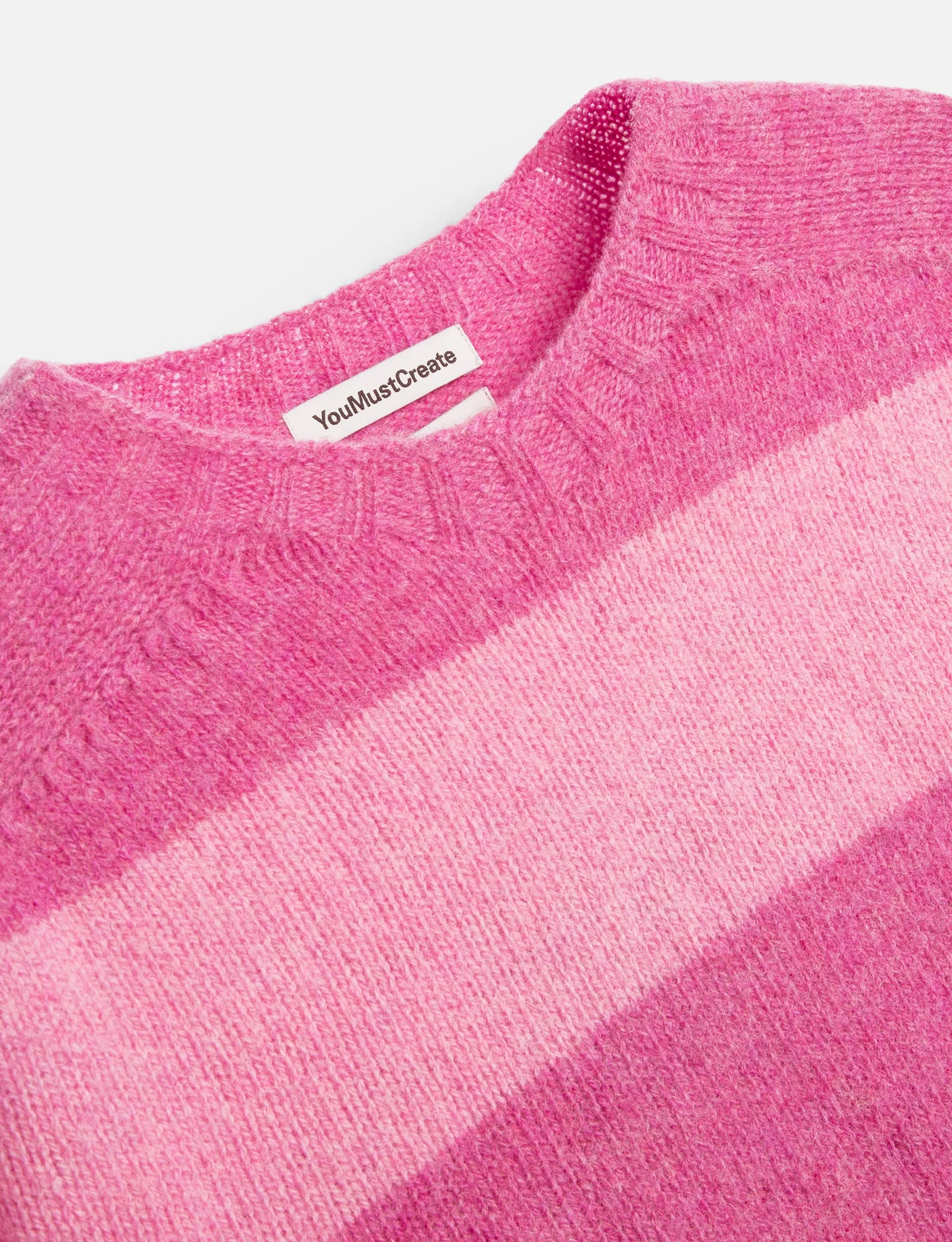 YOUMUSTCREATE Suedehead Stripe Jumper Pink