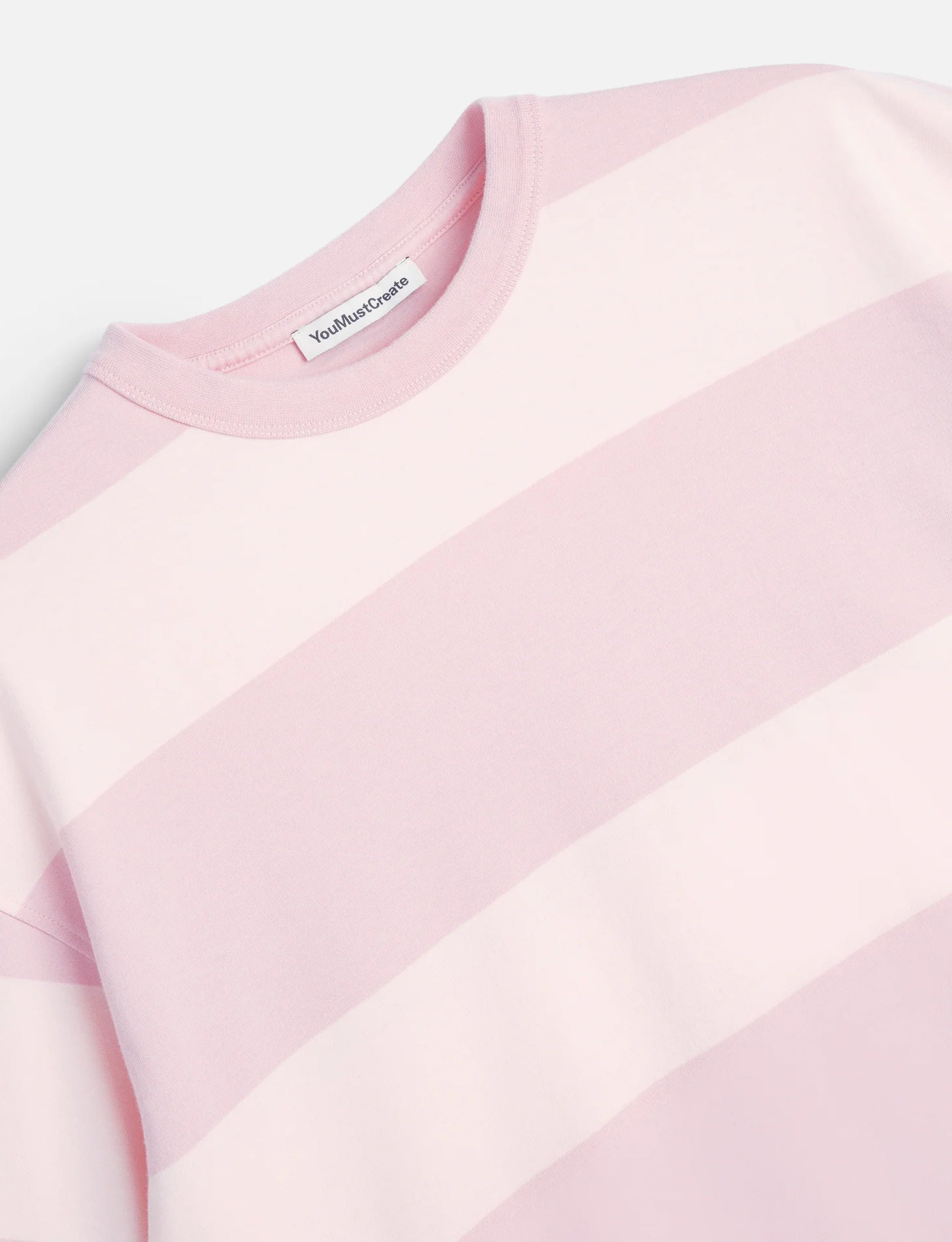 YOUMUSTCREATE TRIPLE WIDE STRIPE T SHIRT PINK MULTI