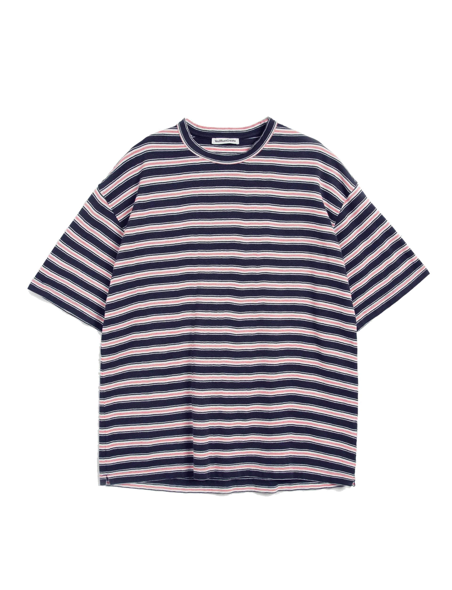 YouMustCreate TRIPLE T SHIRT STRIPED NAVY