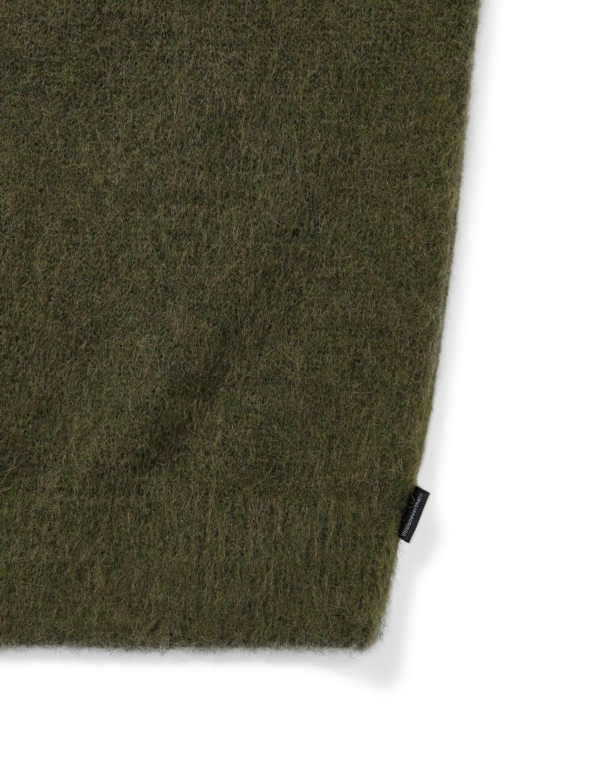 thisisneverthat Hairy Knit Cardigan Olive Green