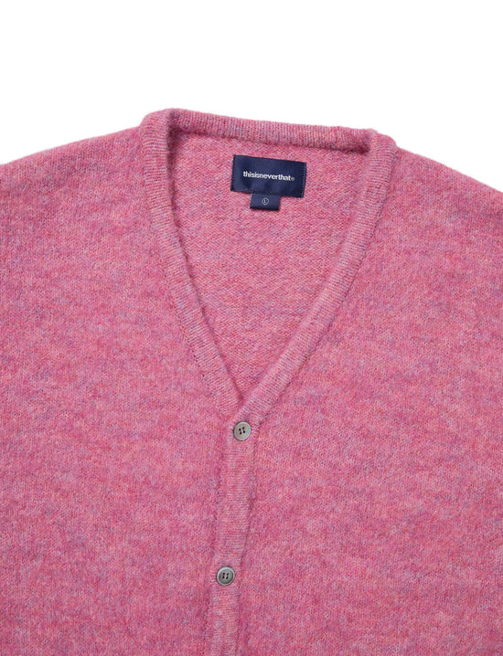 thisisneverthat Hairy Knit Cardigan Pink